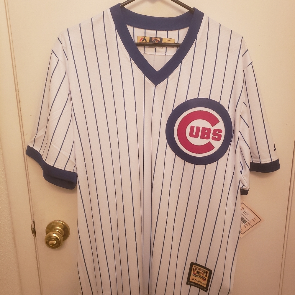 BRAND NEW w/TAG Majestic Cooperstown Collection Chicago Cubs Men's Jersey Size L